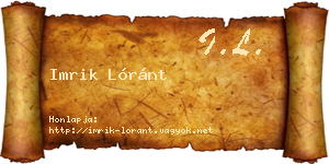 Imrik Lóránt névjegykártya