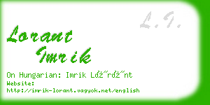 lorant imrik business card